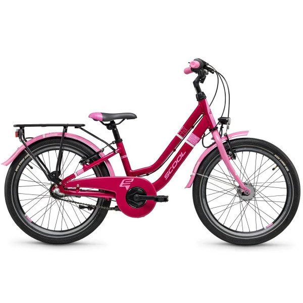 S'COOL chiX twin 20" 3-speed Aluminium pink-baby pink