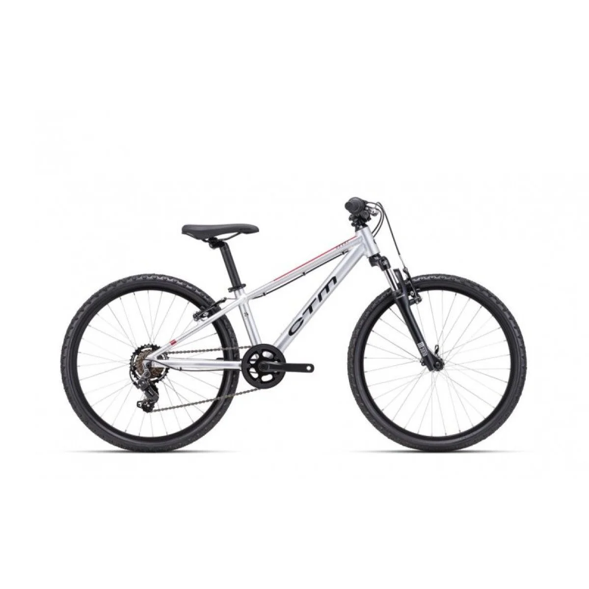 CTM Rocky 2.0 24'' matt silver / dark red 2025 dviratis