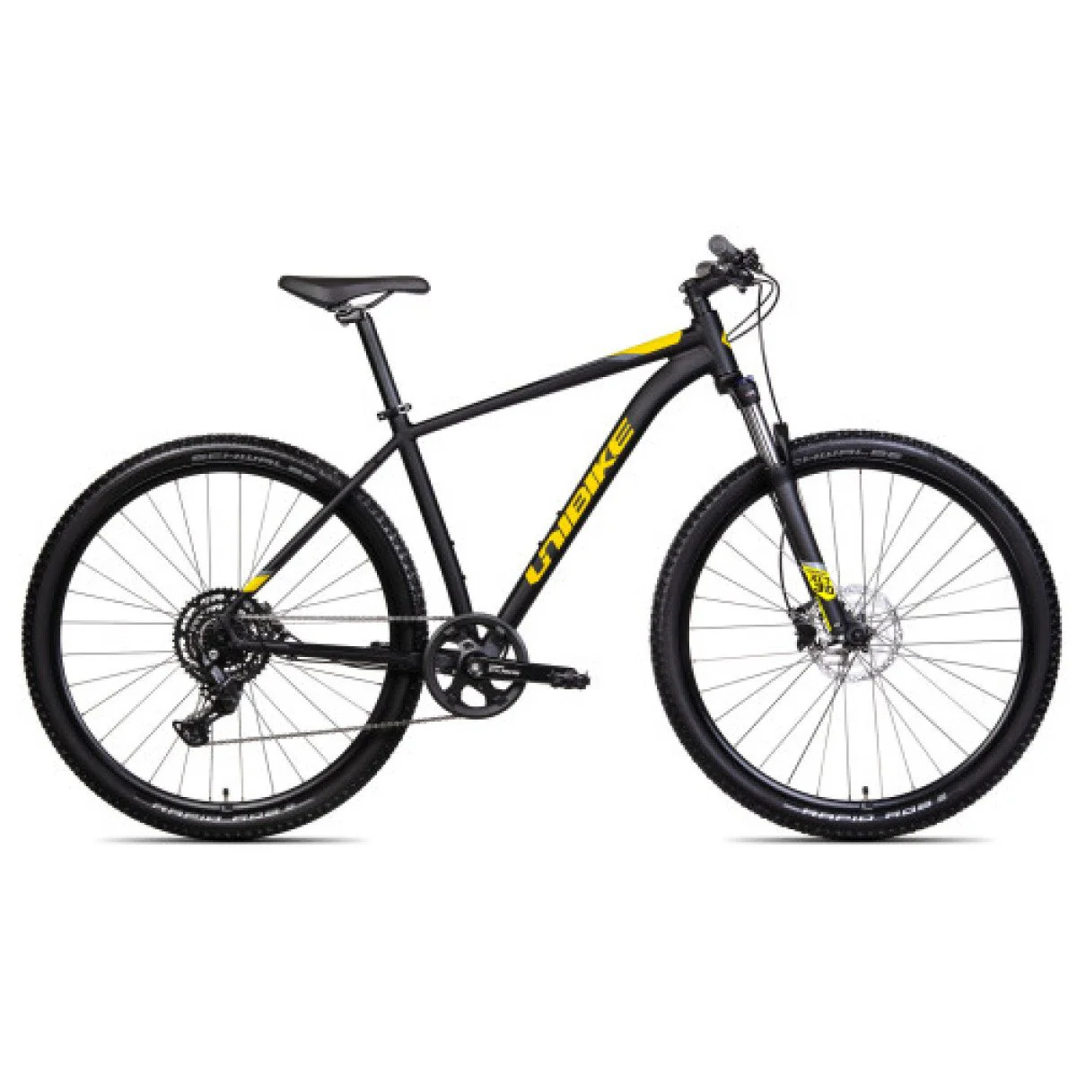Unibike Shadow 29 2025 black-yellow kalnų dviratis