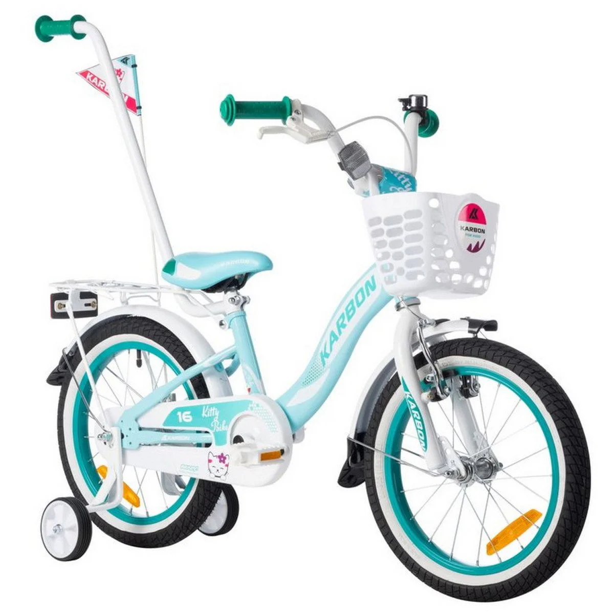 Karbon Kitty 16 turquoise-white dviratis
