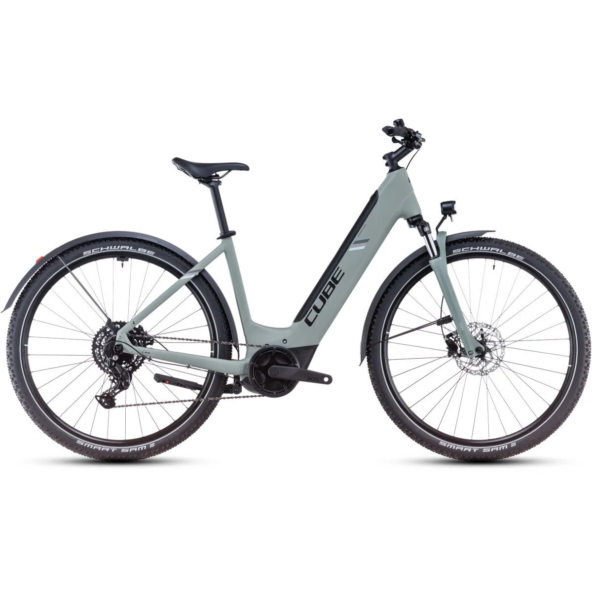 Cube Nuride Hybrid Performance 625 Allroad Easy Entry swampgrey'n'black 2025 elektrinis turistinis dviratis