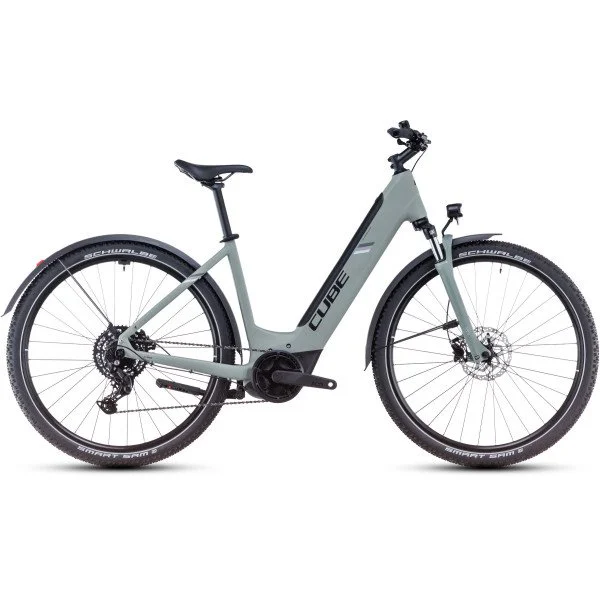 Cube Nuride Hybrid Performance 625 Allroad Easy Entry swampgrey'n'black 2025 elektrinis turistinis dviratis