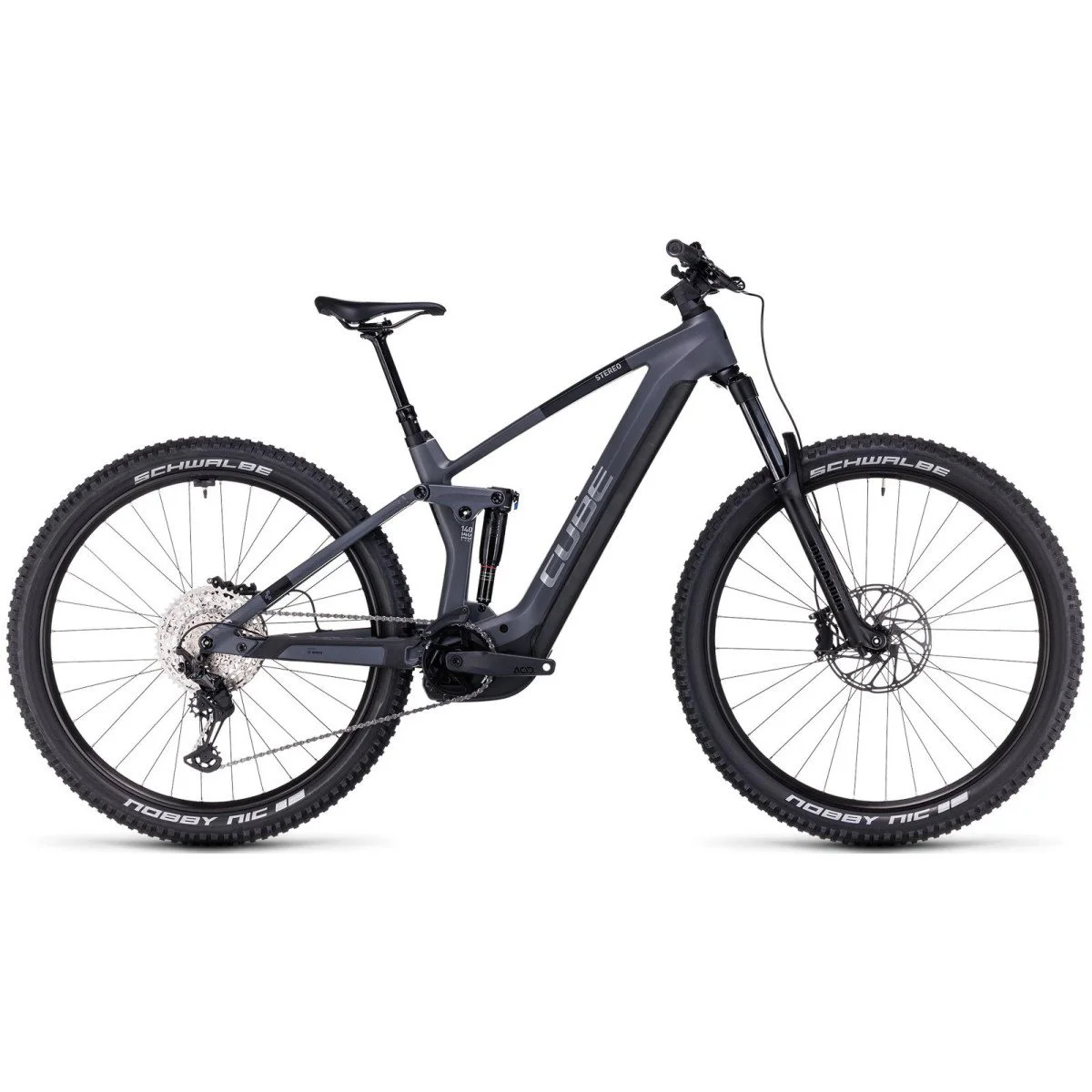 Cube Stereo Hybrid 140 HPC Race 625 29 grey'n'chrome 2023 elektrinis kalnų dviratis