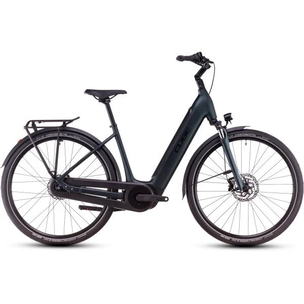 Cube Supreme RT Hybrid Comfort EX 500 Easy Entry viridian'n'black 2025 elektrinis miesto dviratis