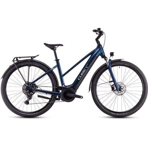 Cube Touring Hybrid ONE 500 Trapeze deepsea'n'chrome 2025 elektrinis turistinis dviratis