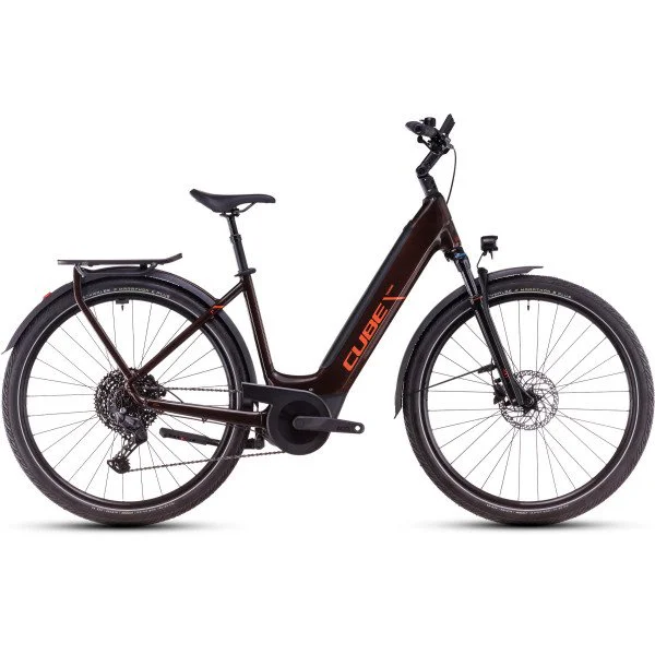 Cube Touring Hybrid Pro 625 Easy Entry cinnamon'n'orange 2025 elektrinis turistinis dviratis