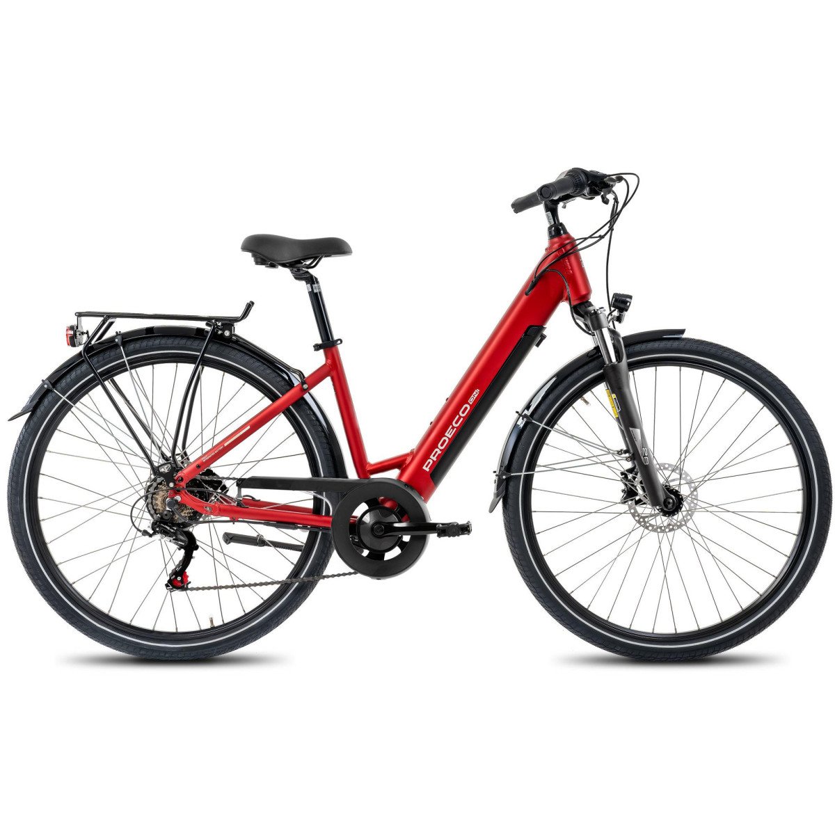 Romet ProEco Wave AN 1.0 R 504Wh red-silver elektrinis miesto dviratis