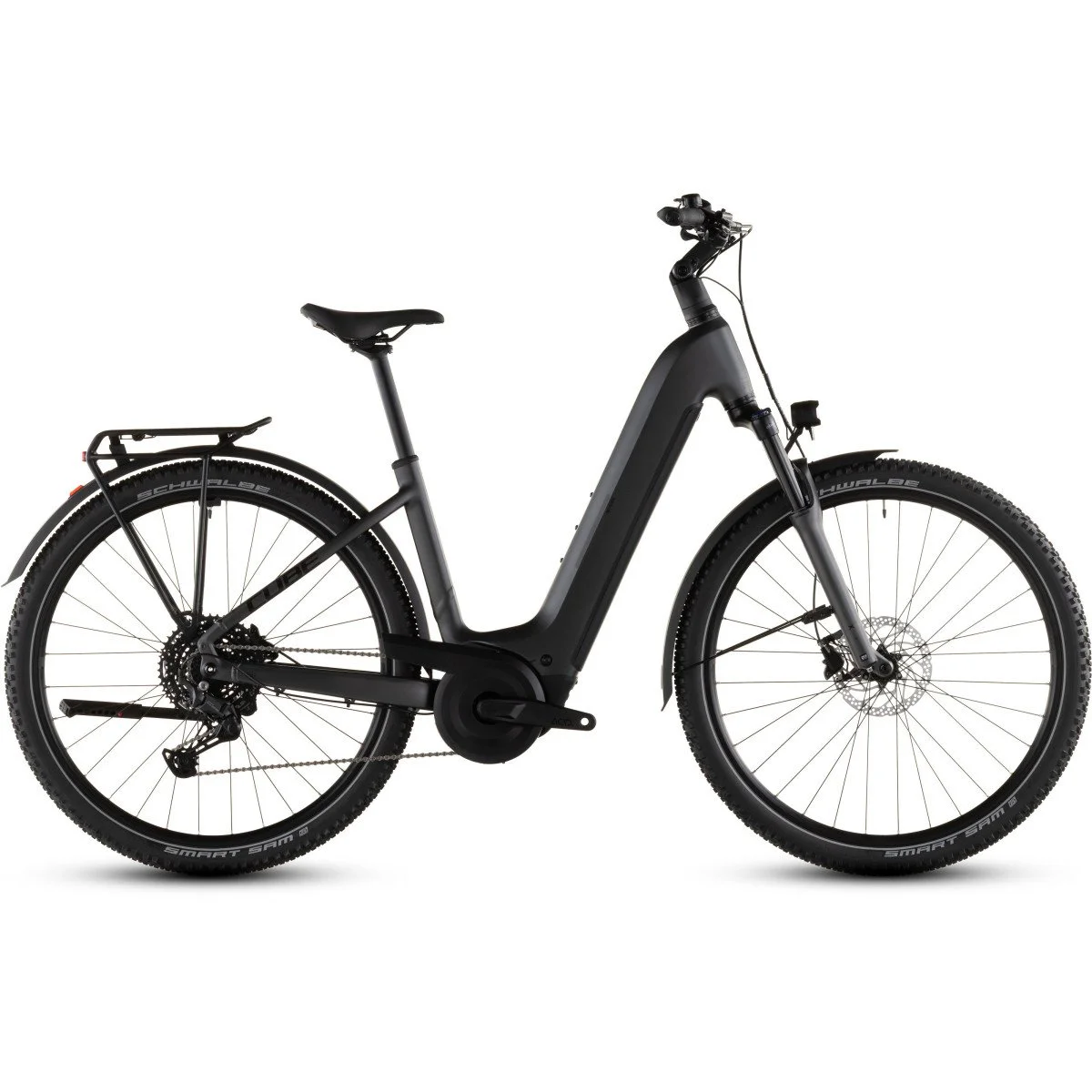 Cube Nuride Hybrid Performance 600 Easy Entry slabgrey'n'black 2026 elektrinis dviratis