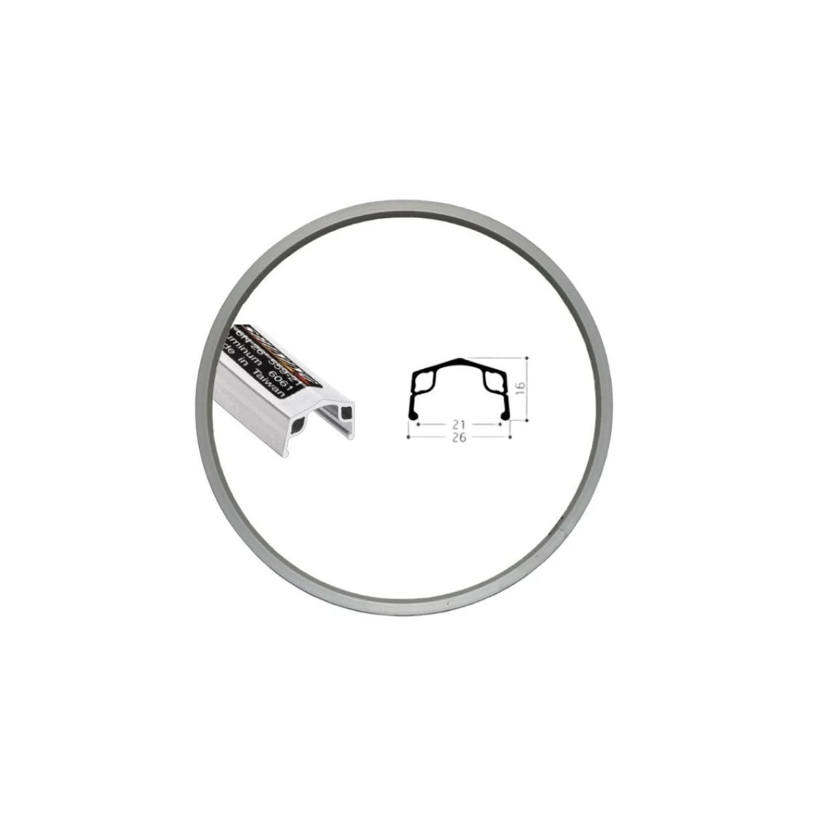 Shining A-6N Nut 24" aliuminis Priekinis ratas