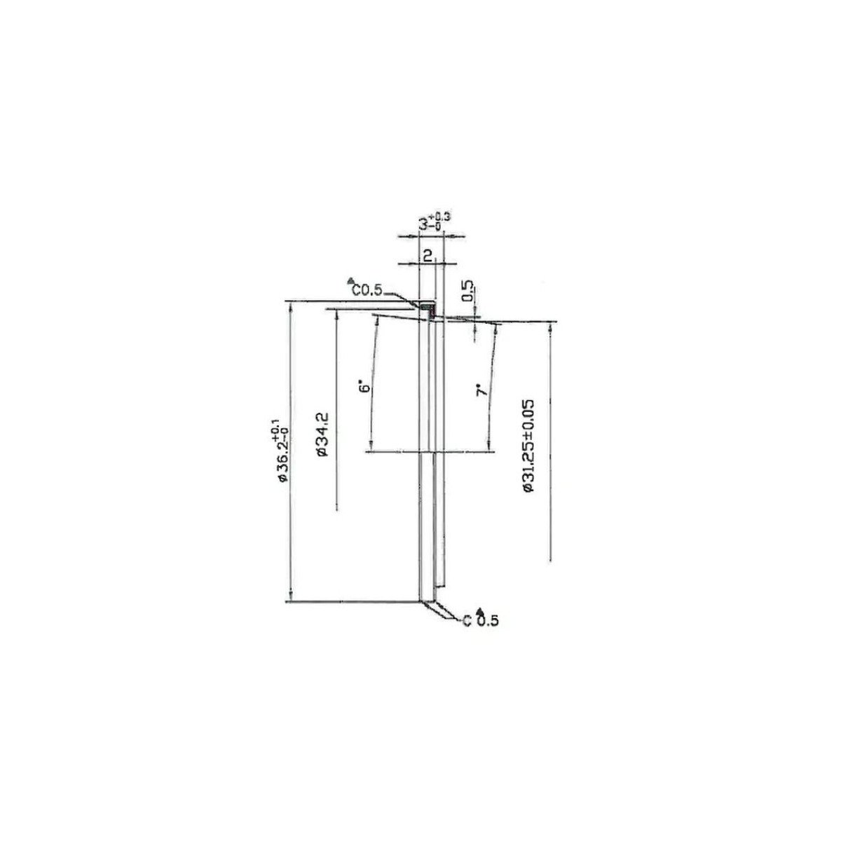 Novatec B2 terkšlės tarpinė 36.2x31.25x3mm