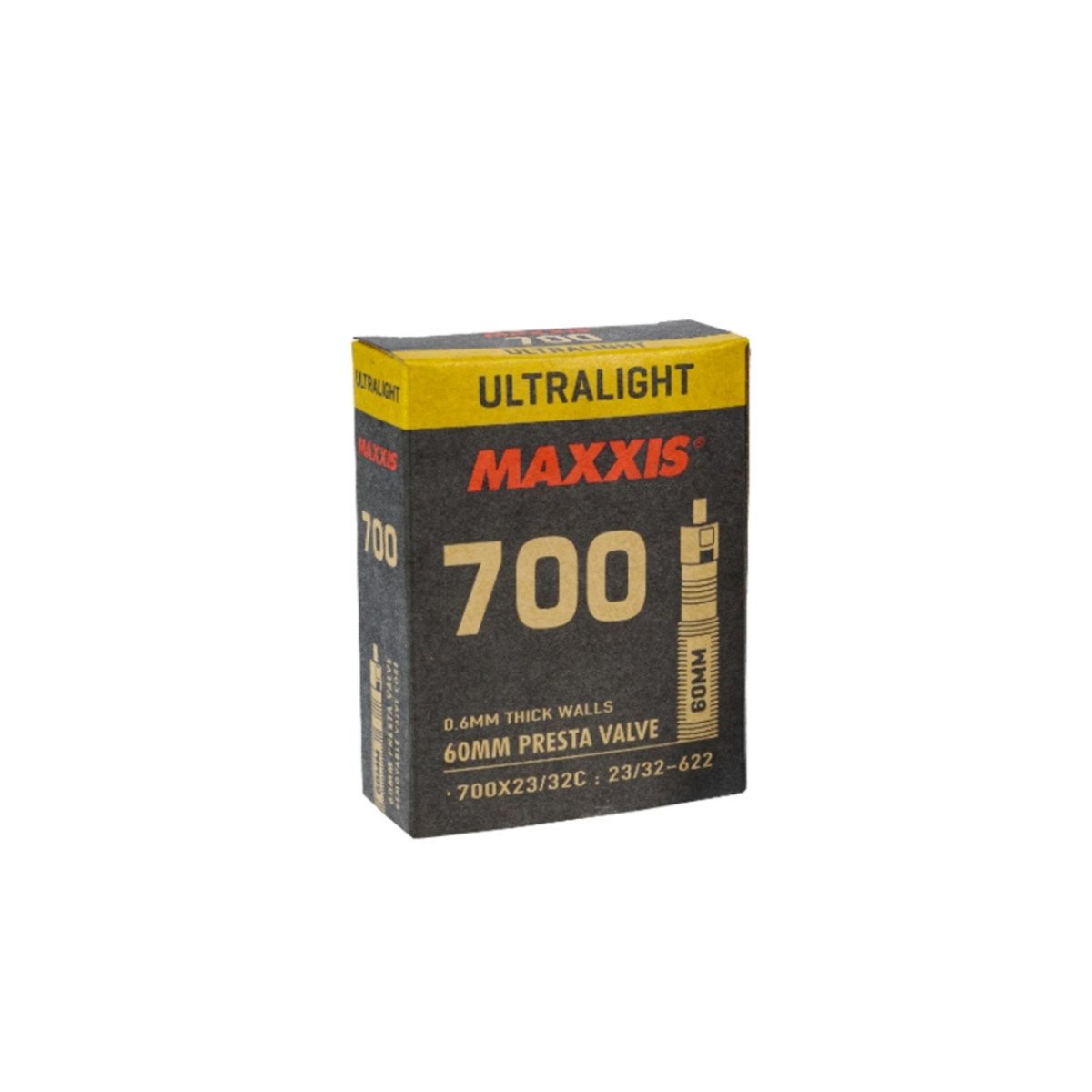 Maxxis 700 x 23/32C Presta 60 mm dviračio kamera | ultralight