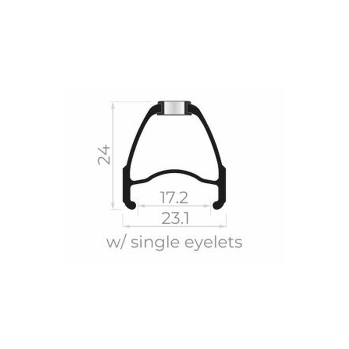 Rodi 700C Stradale Ratlankis 622x17, 24H, aliuminis, juodas