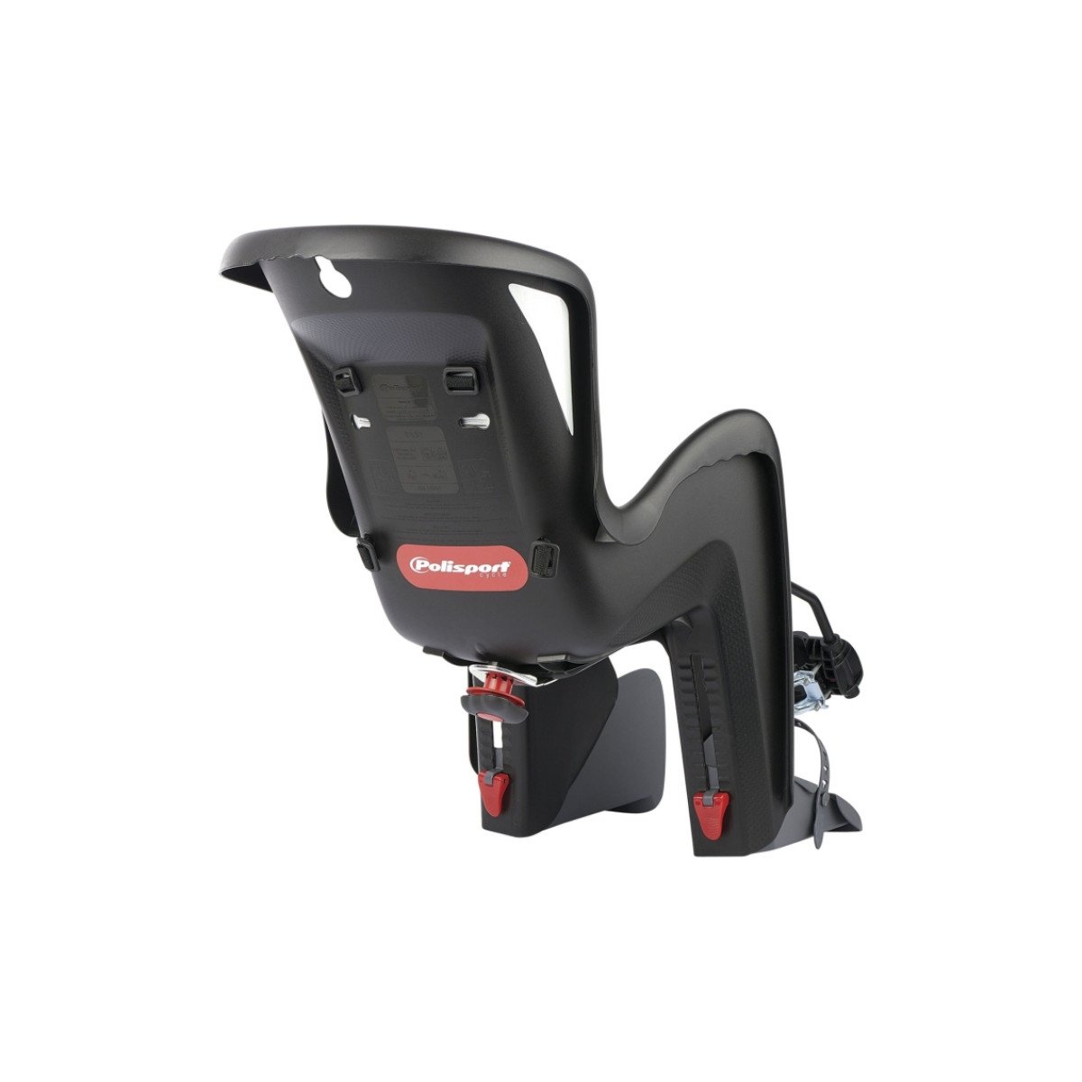 Polisport Bilby Maxi FF vaikiška kėdutė dviračiui | ant rėmo / juoda-pilka