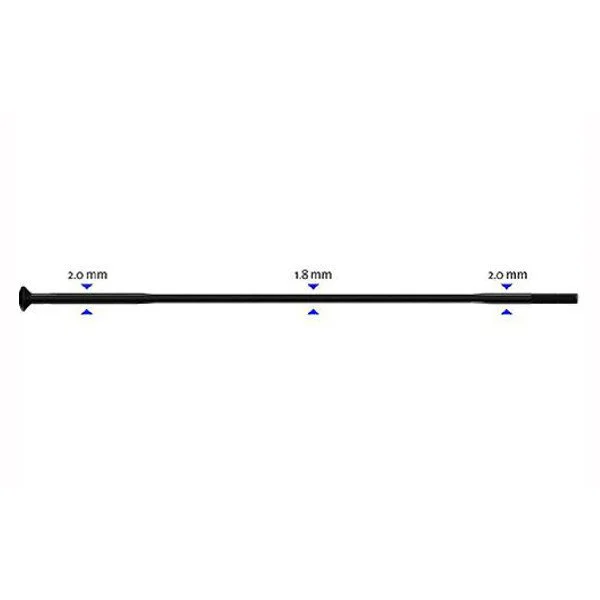 Sapim Race Straight 2-1.8-2 x 281 mm stipinas | black
