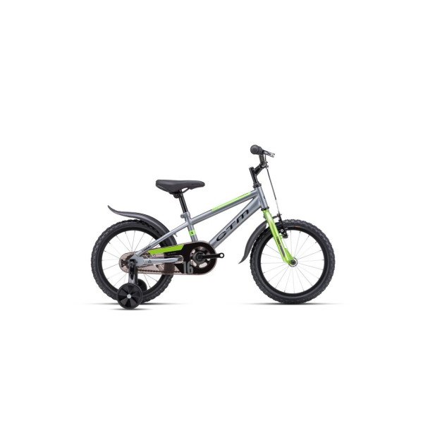 CTM Tommy 16'' matt gray / lime green 2025 dviratis