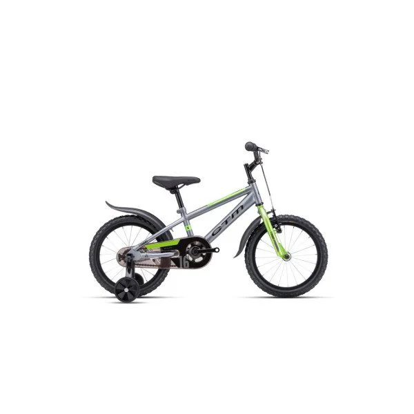 CTM Tommy 16'' matt gray / lime green 2025 dviratis