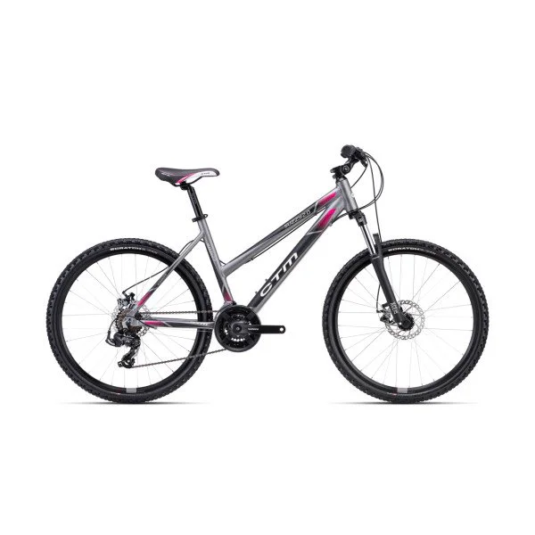 CTM Suzzy 2.0 26" - 2024 - matt gray-pink Moteriškas kalnų MTB dviratis