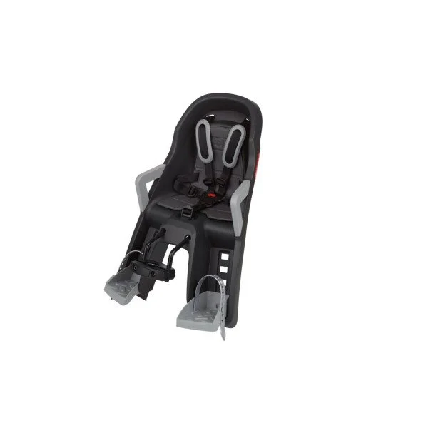 Polisport Guppy Mini+ vaikiška kėdutė dviračiui prie vairo | tamsiai pilka/sidabrinė