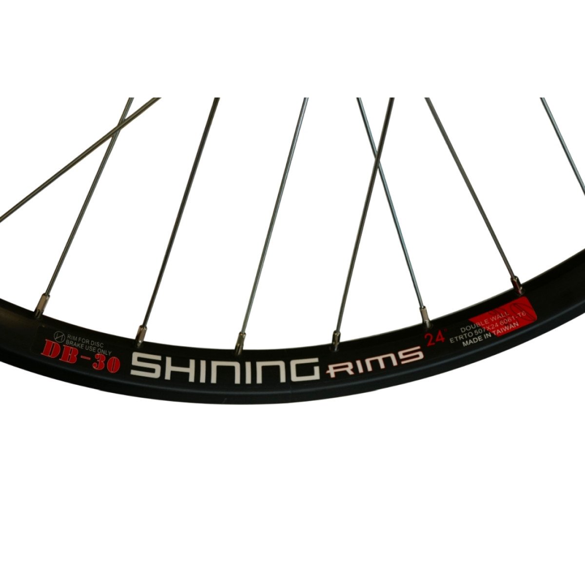 Shining 24" DB-30 QR SB 6-Bolt FH priekinis ratas | 32H / 6-bolt  d-brake / juodas