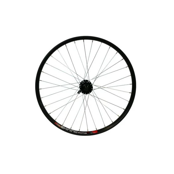 Shining 24" DB-30 QR SB 6-Bolt FH priekinis ratas | 32H / 6-bolt  d-brake / juodas