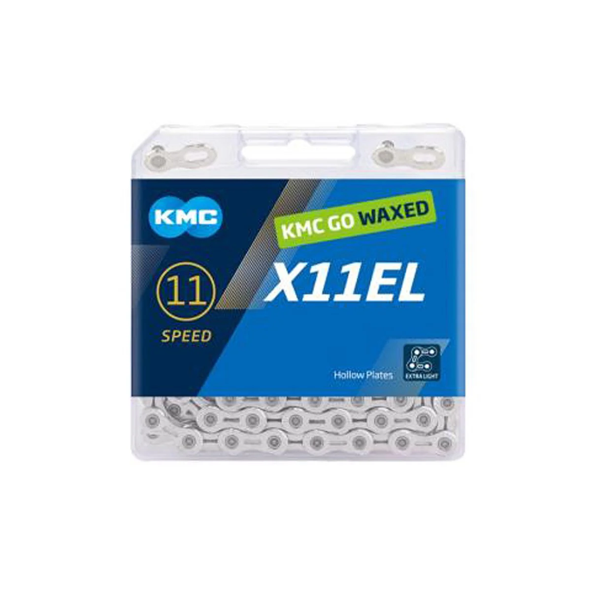 KMC X11EL Silver Waxed 118L grandinė | 11 pavarų KMC X11EL Silver Waxed 118L grandinė | 11 pavarų