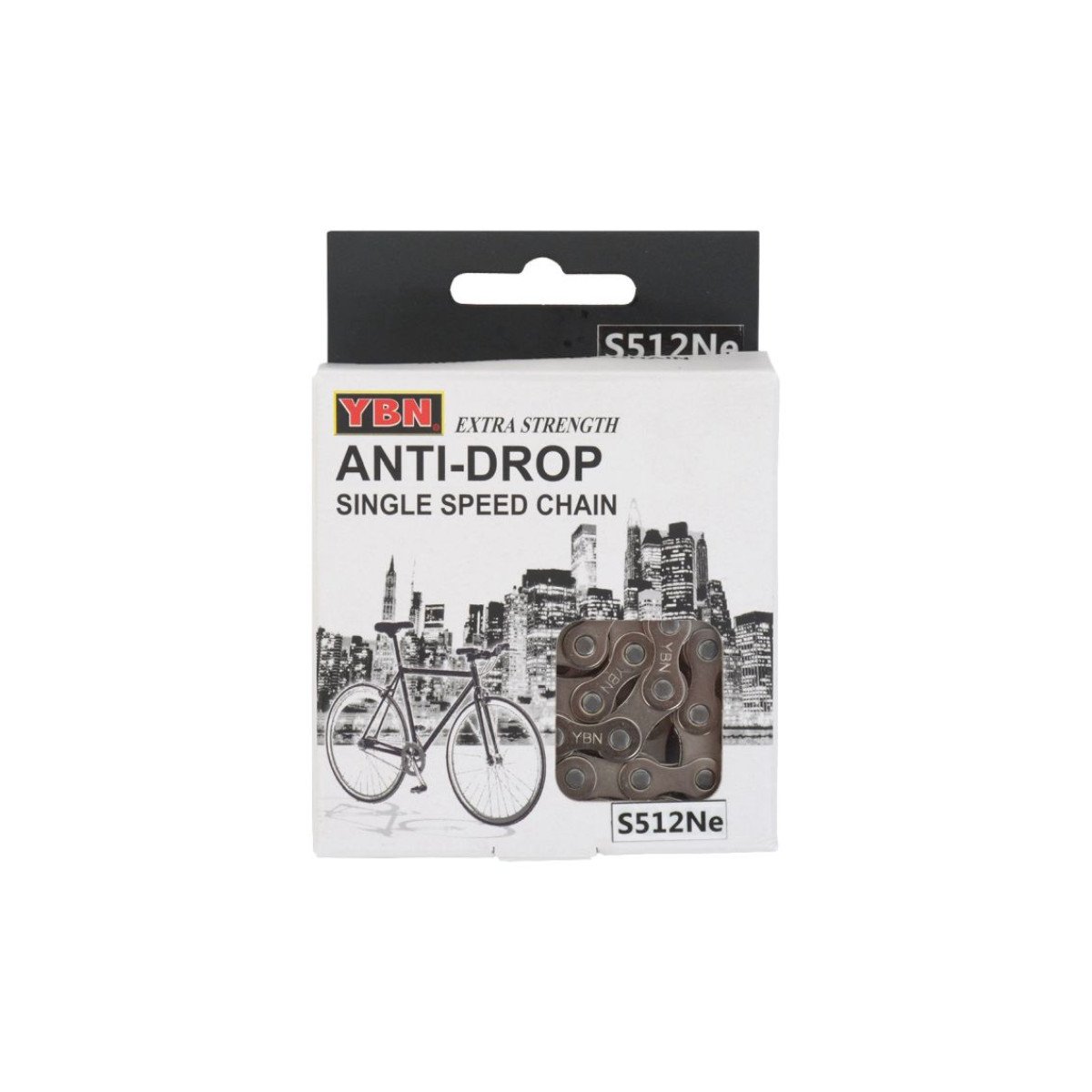 YBN S512Ne-Silver Narrow E-Bike 136L grandinė | 1 pavaros