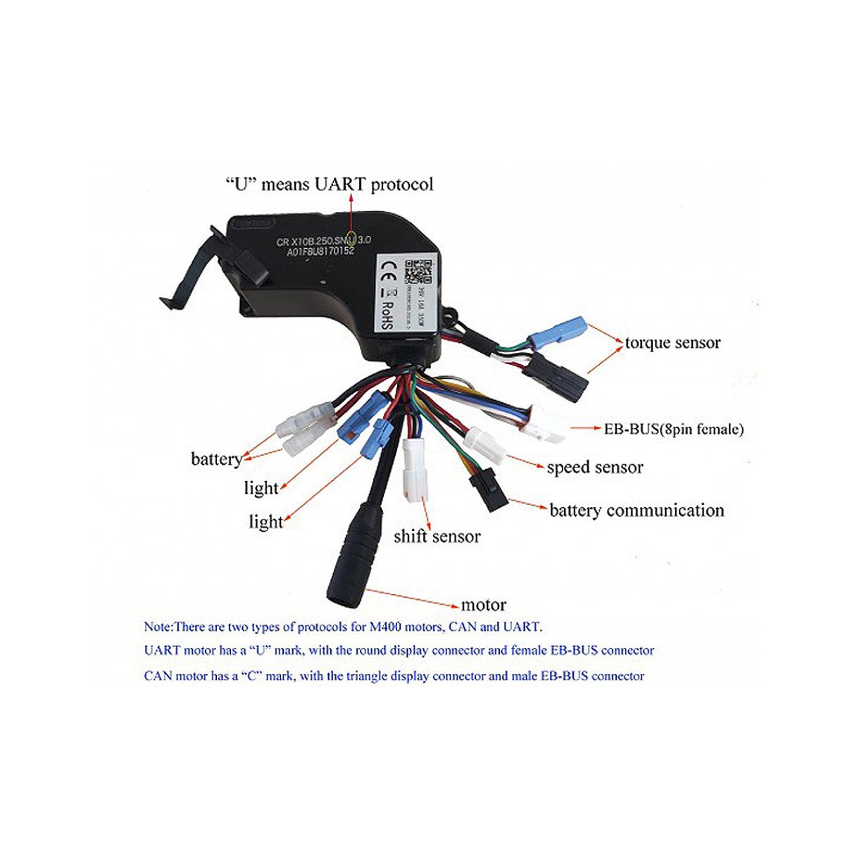 Elektrinio dviračio kontroleris Bafang M400 UART