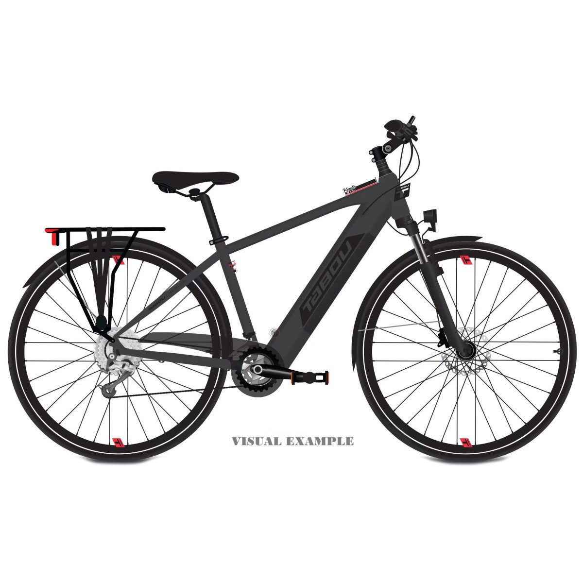 Tabou Kinetic UP ECO anthracite-red elektrinis dviratis