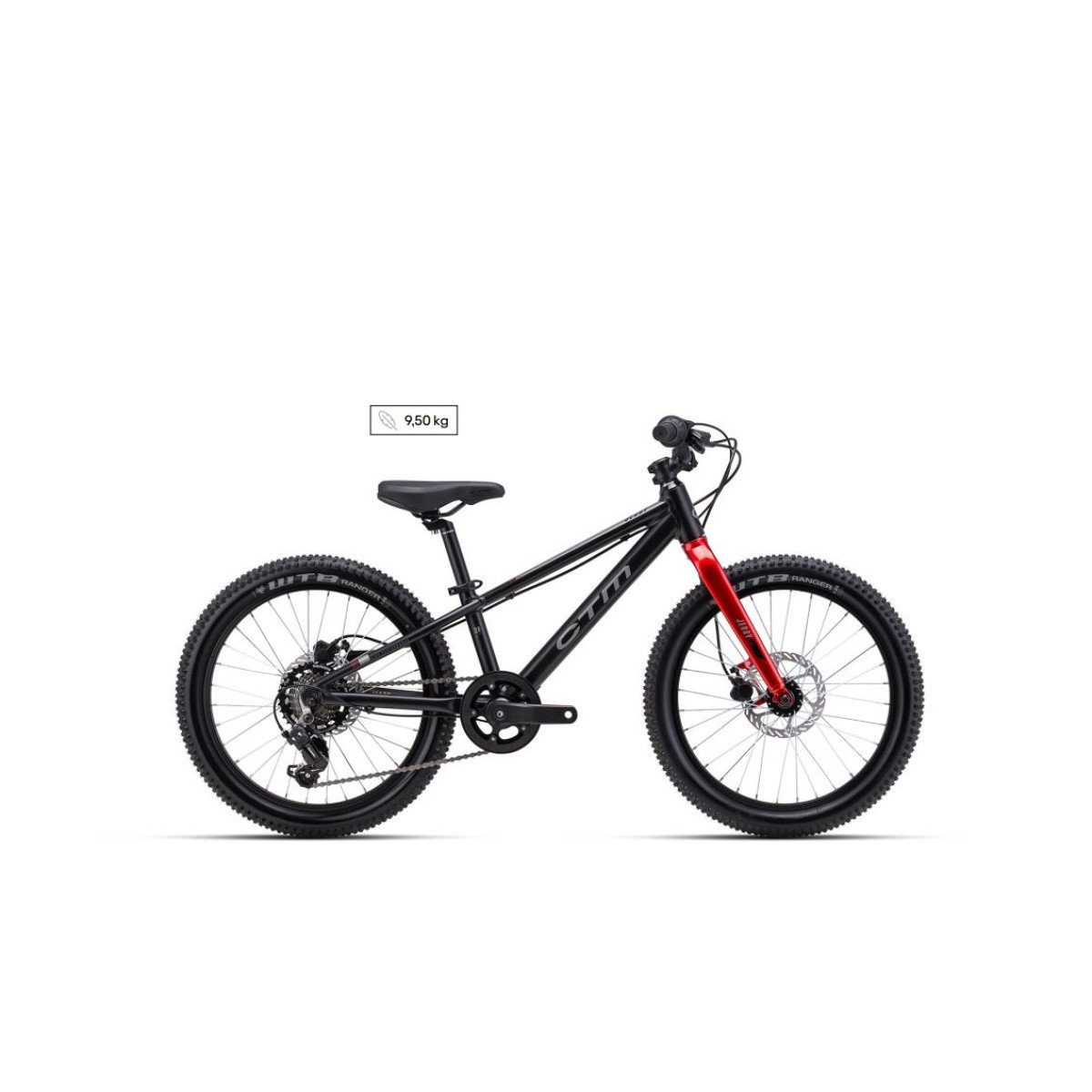 CTM Jerry 2.0 20" 2026 Matt Black vaikiškas dviratis