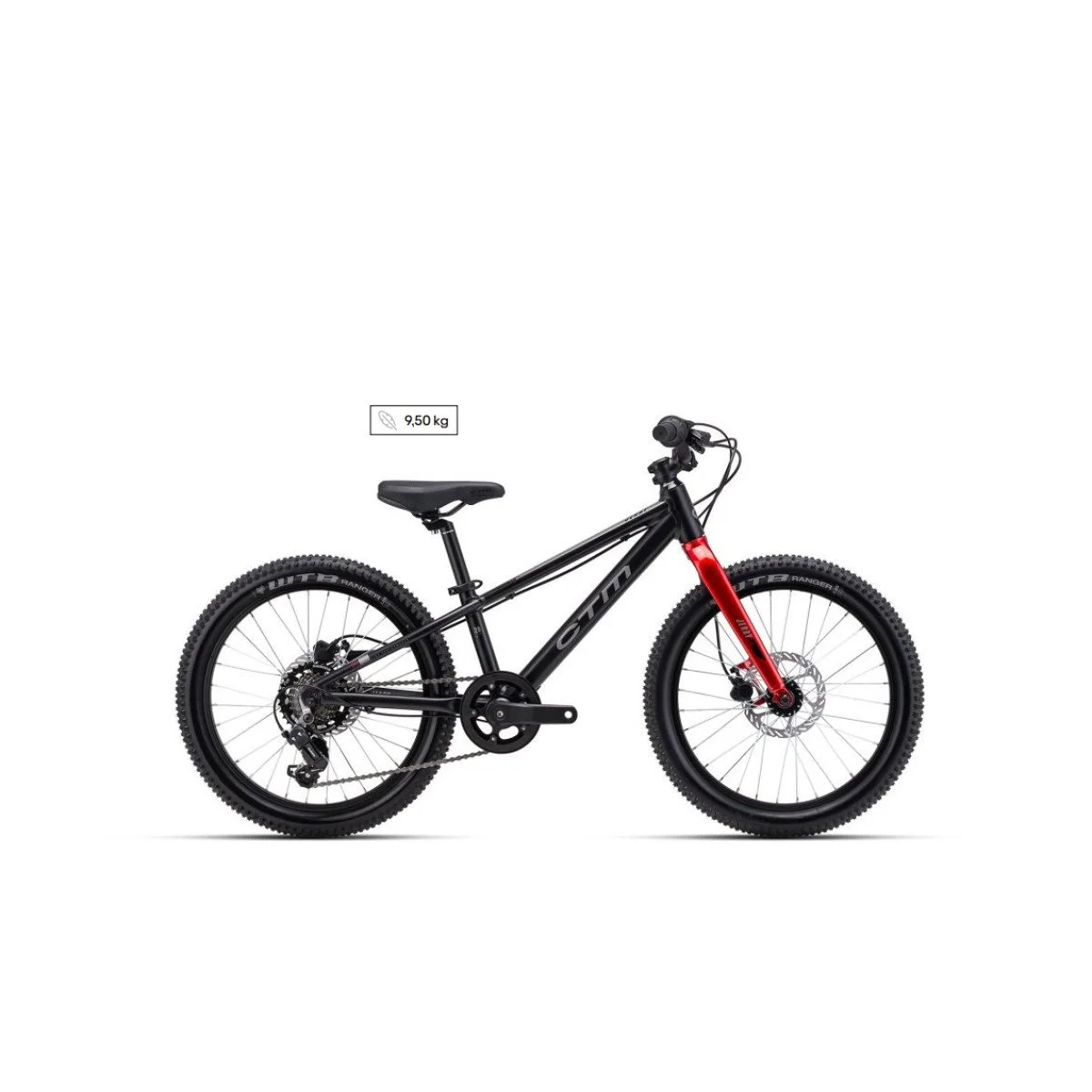 CTM Jerry 2.0 20" 2026 Matt Black vaikiškas dviratis
