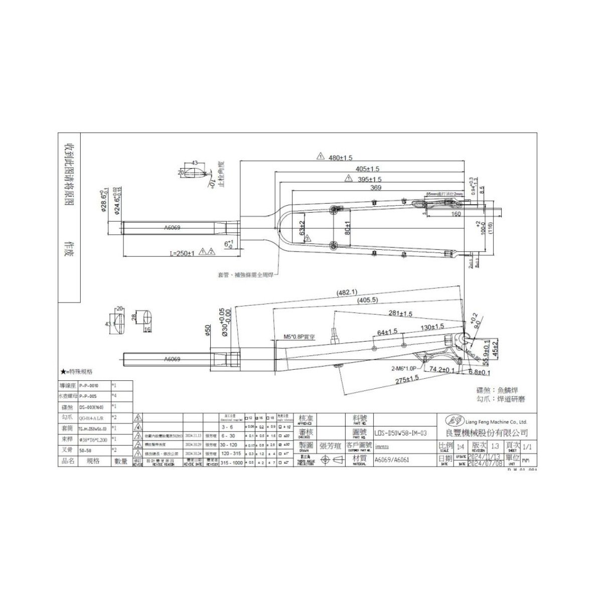 LF Rigid 700C/29" šakė | 9x100mm QR D+V-brake