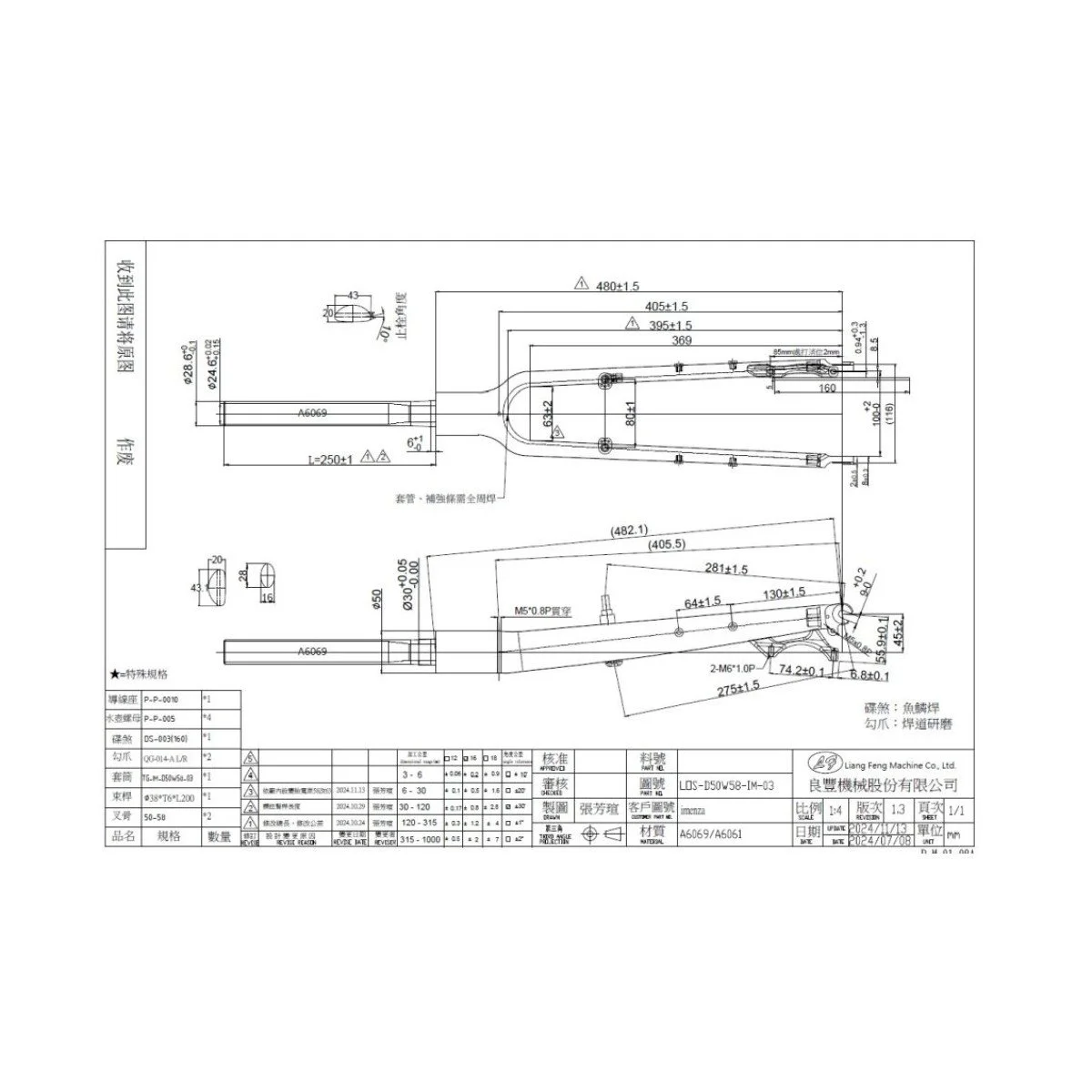 LF Rigid 700C/29" šakė | 9x100mm QR D+V-brake