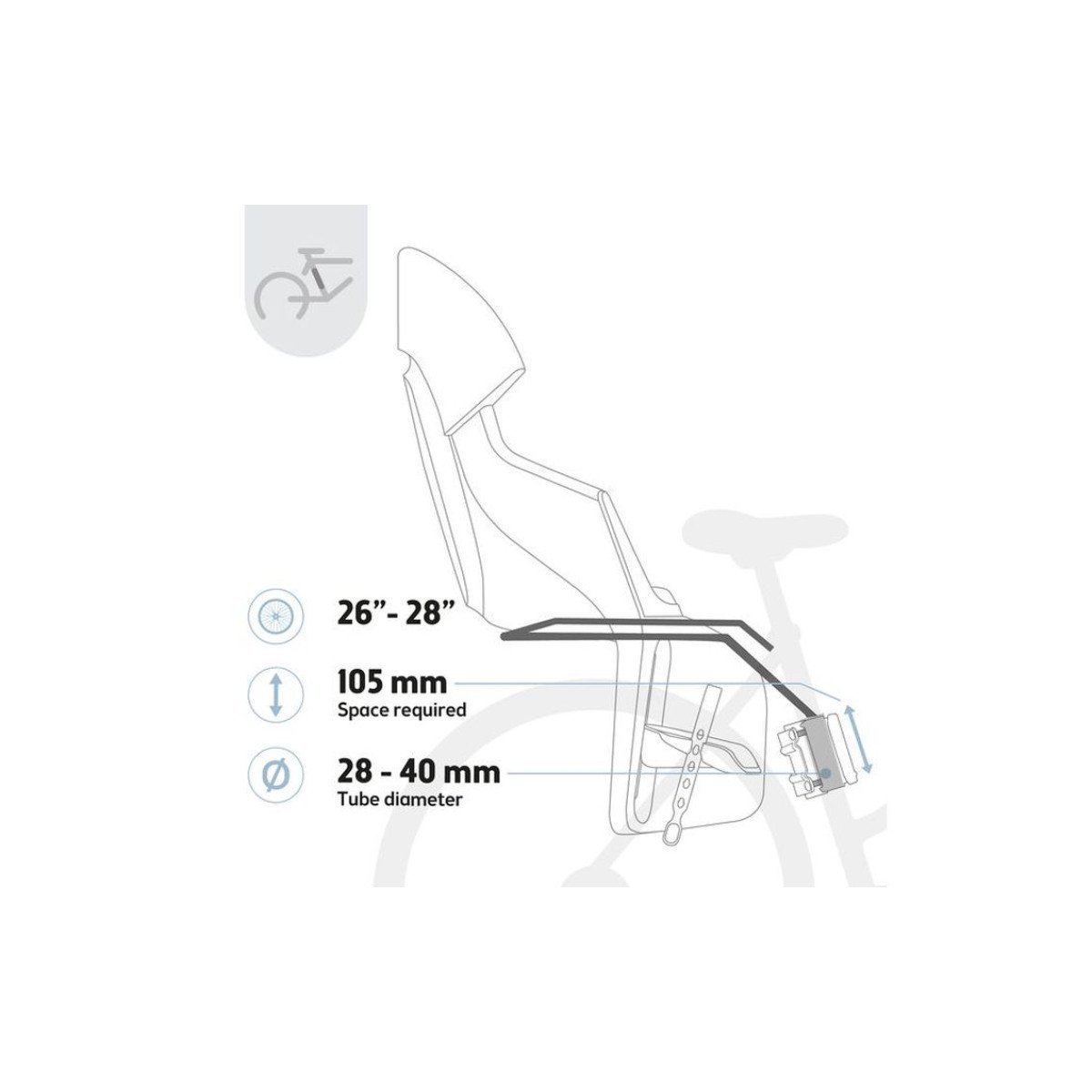 Bobike Exclusive Evolve Maxi Frame vaikiška kėdutė dviračiui | ant rėmo / juoda