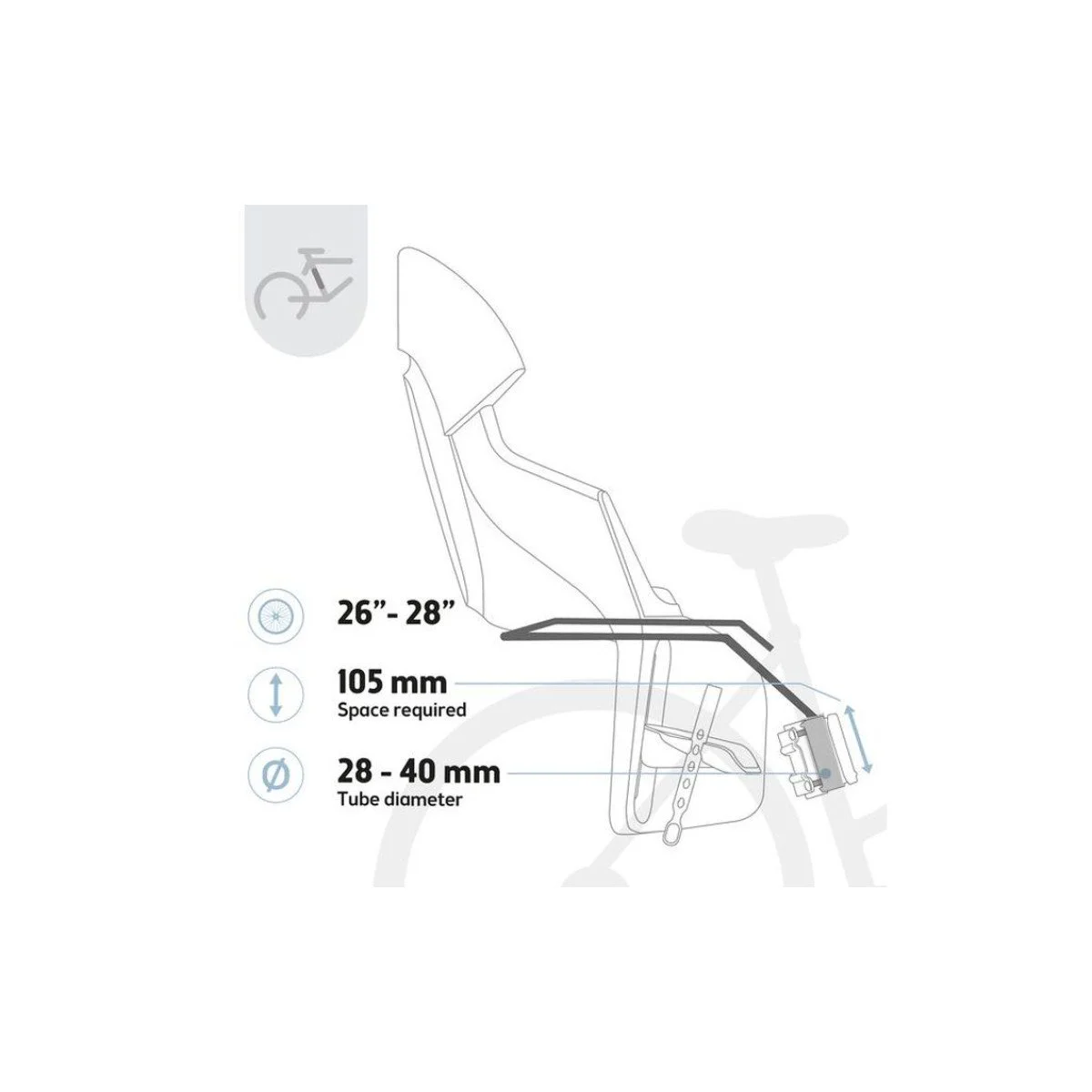 Bobike Exclusive Evolve Maxi Frame vaikiška kėdutė dviračiui | ant rėmo / juoda