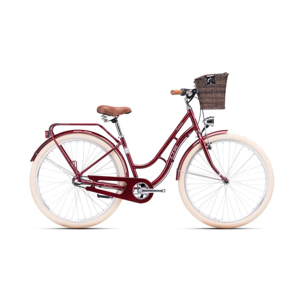 CTM Summer 28" - 2025 - burgundy pearl-silver Moteriškas miesto dviratis