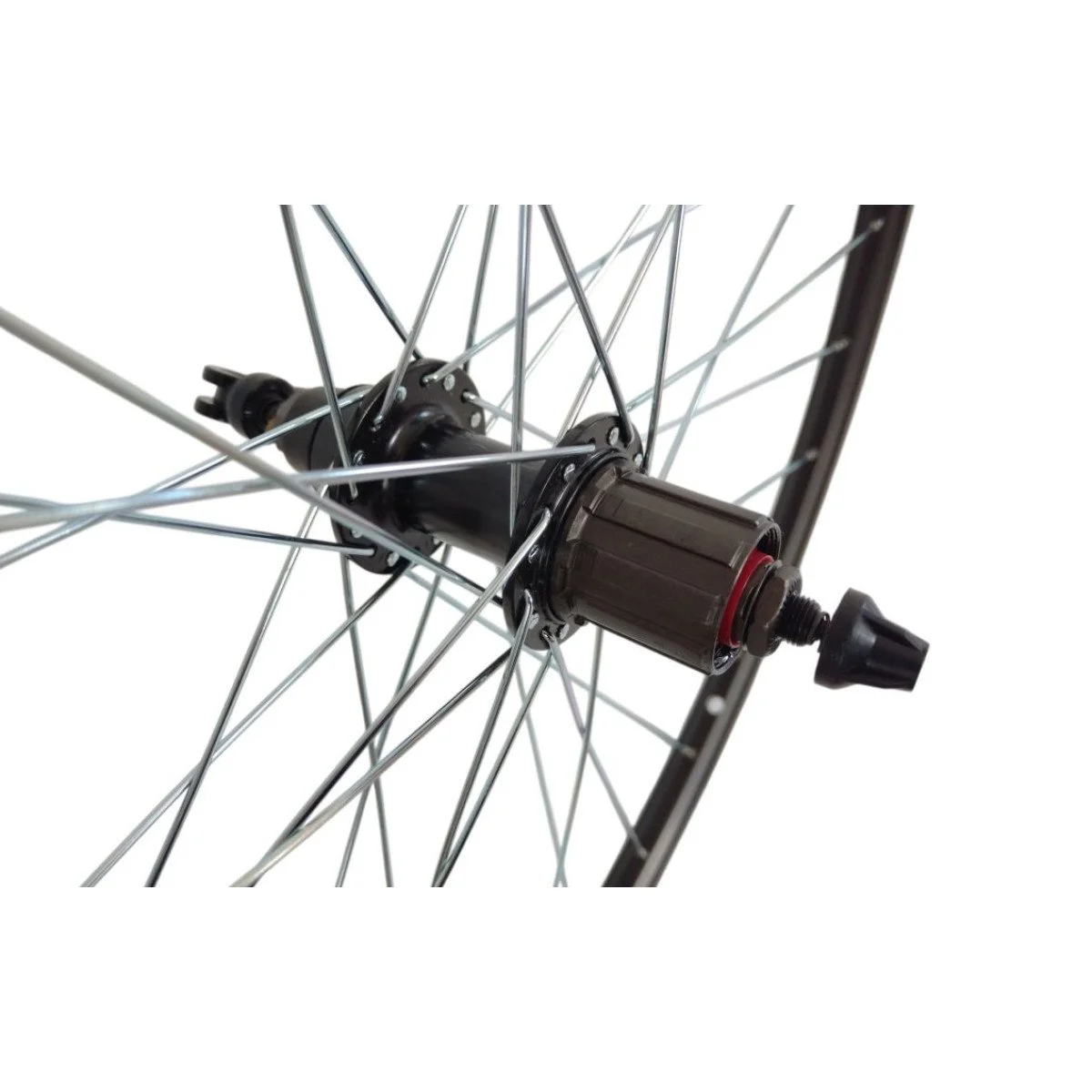 Shining CT-46 QR FH 7-SPEED CASSETTE galinis ratas 28" 622x18, 10x135mm QR, 7 pavarų, 32H, V-Brake, juodas