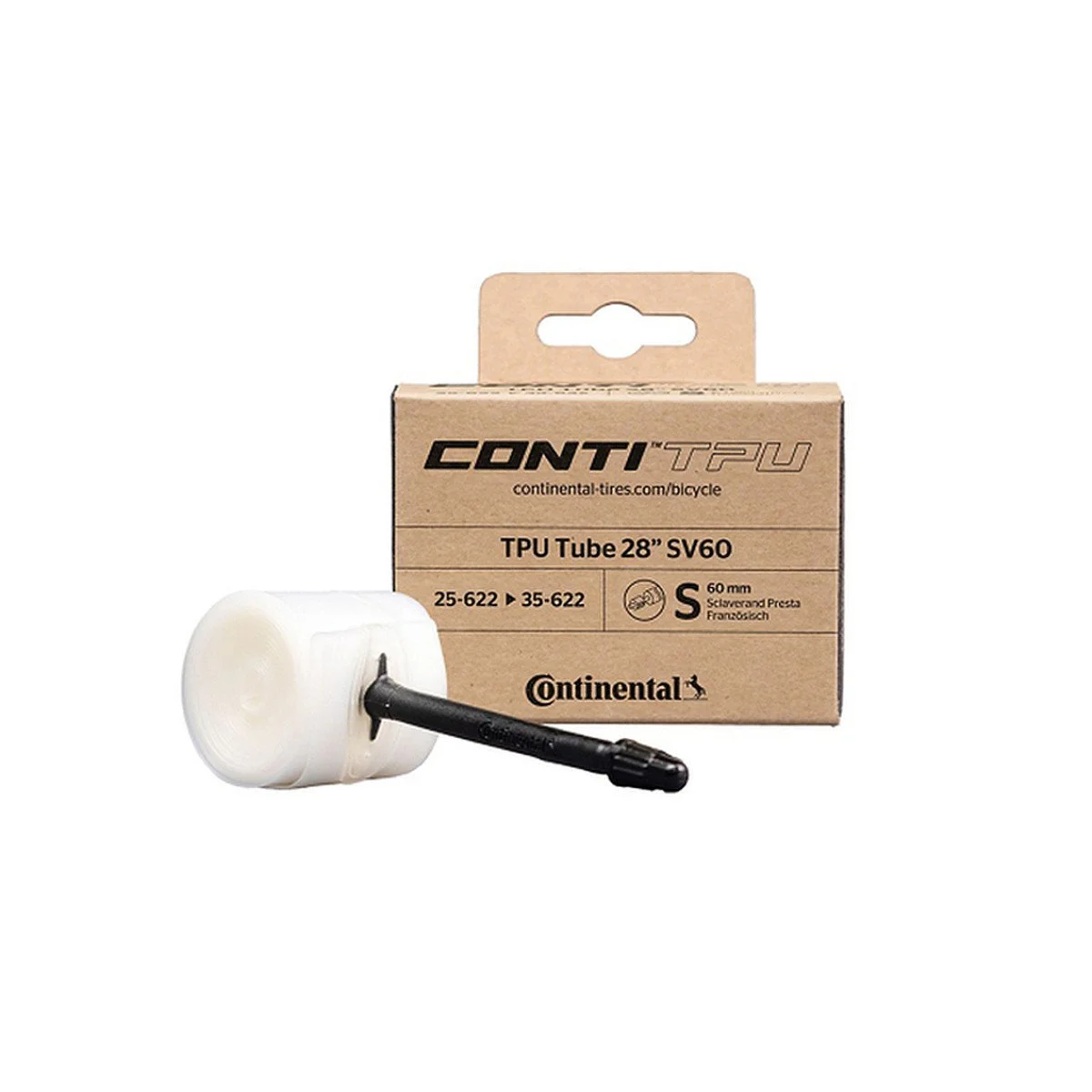 Continental 700 x 25/35C Presta 60 mm TPU Kamera
