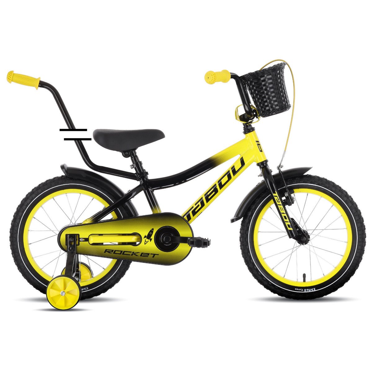 Tabou Rocket 16 black-yellow dviratis