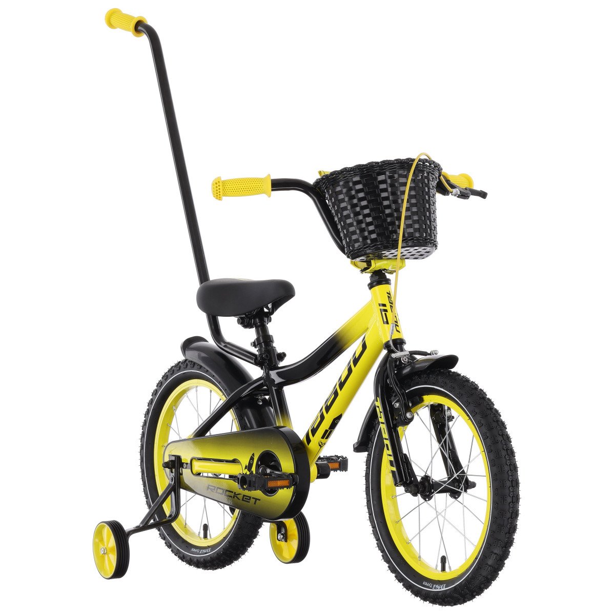 Tabou Rocket 16 black-yellow dviratis