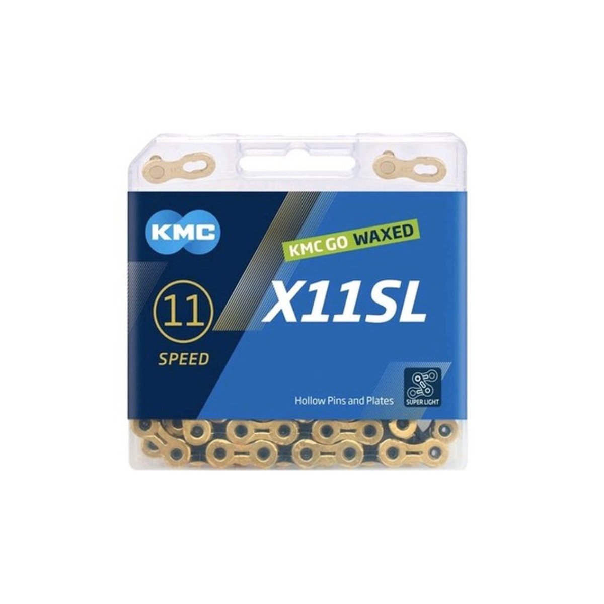 KMC X11SL Ti-N Gold/Black Waxed grandinė 118L, 11 pavarų