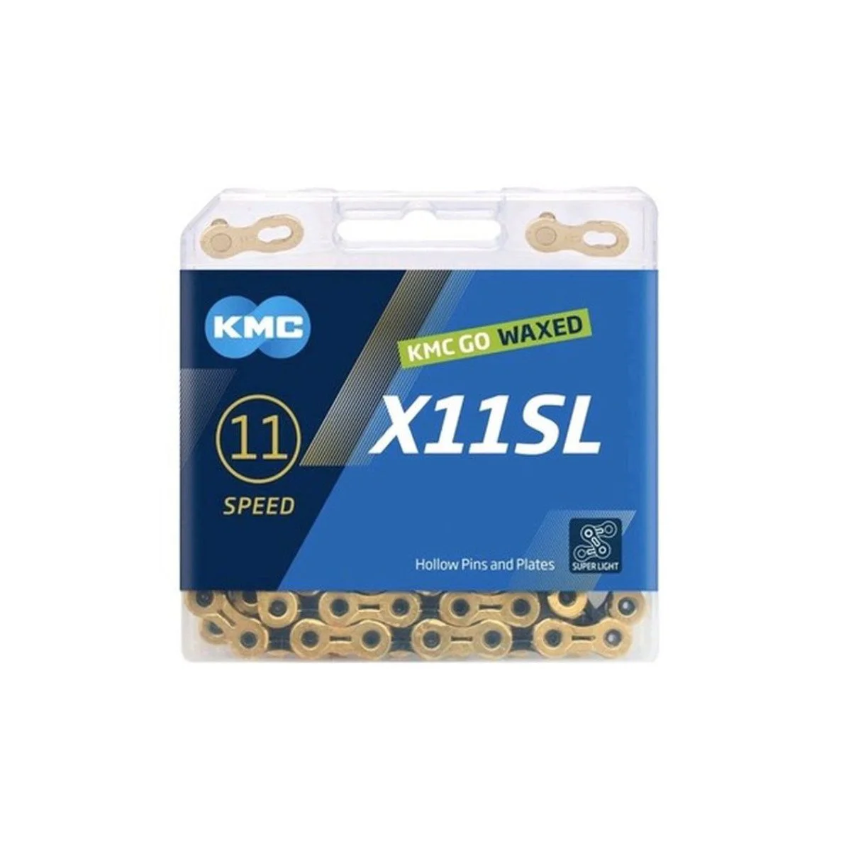 KMC X11SL Ti-N Gold/Black Waxed grandinė 118L, 11 pavarų