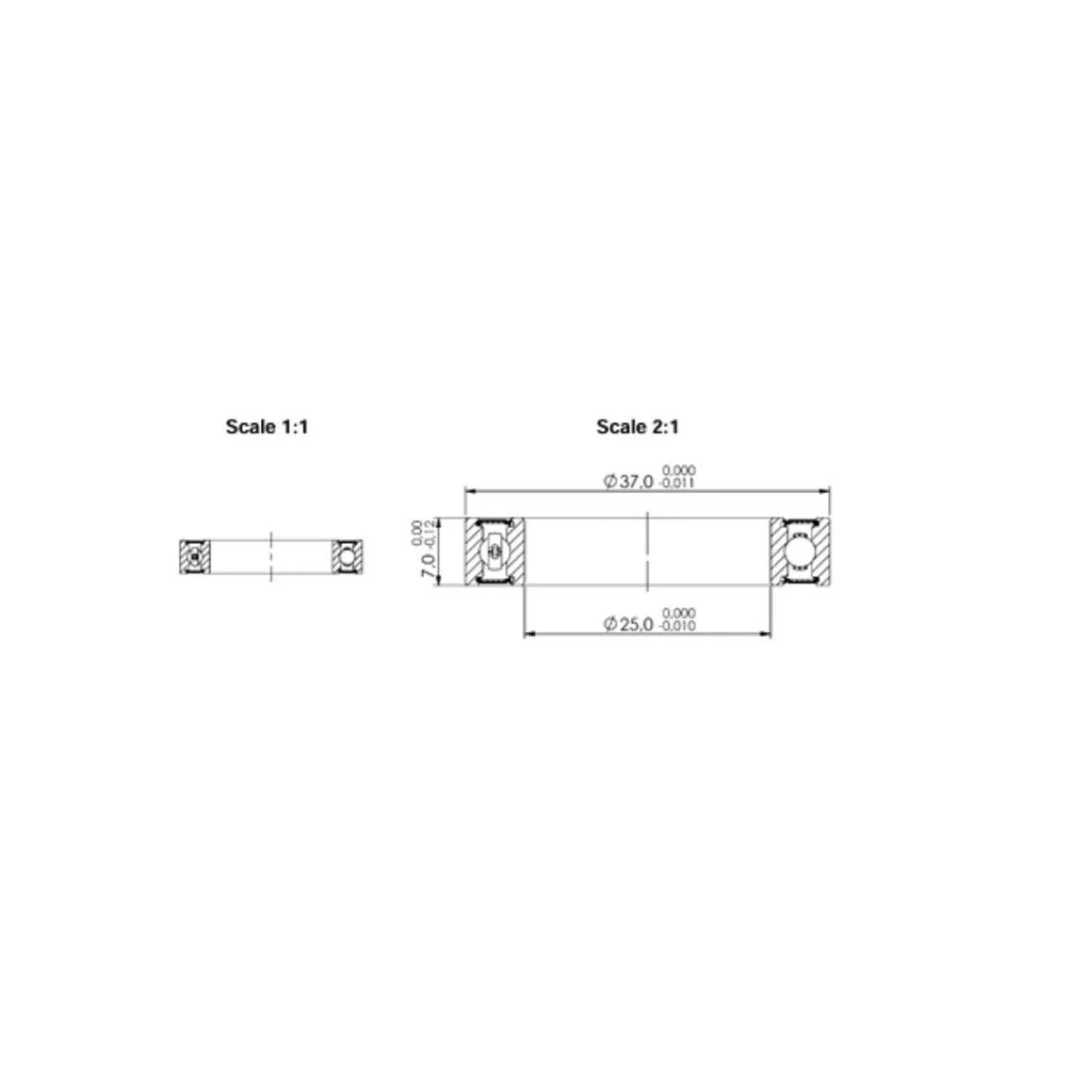 Union 6805 2RS ABEC-3 Guolis | 25x37x7mm