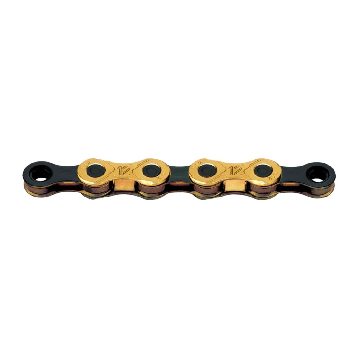 KMC X12 Ti-N Gold/Black Waxed 126L grandinė | 12 pavarų