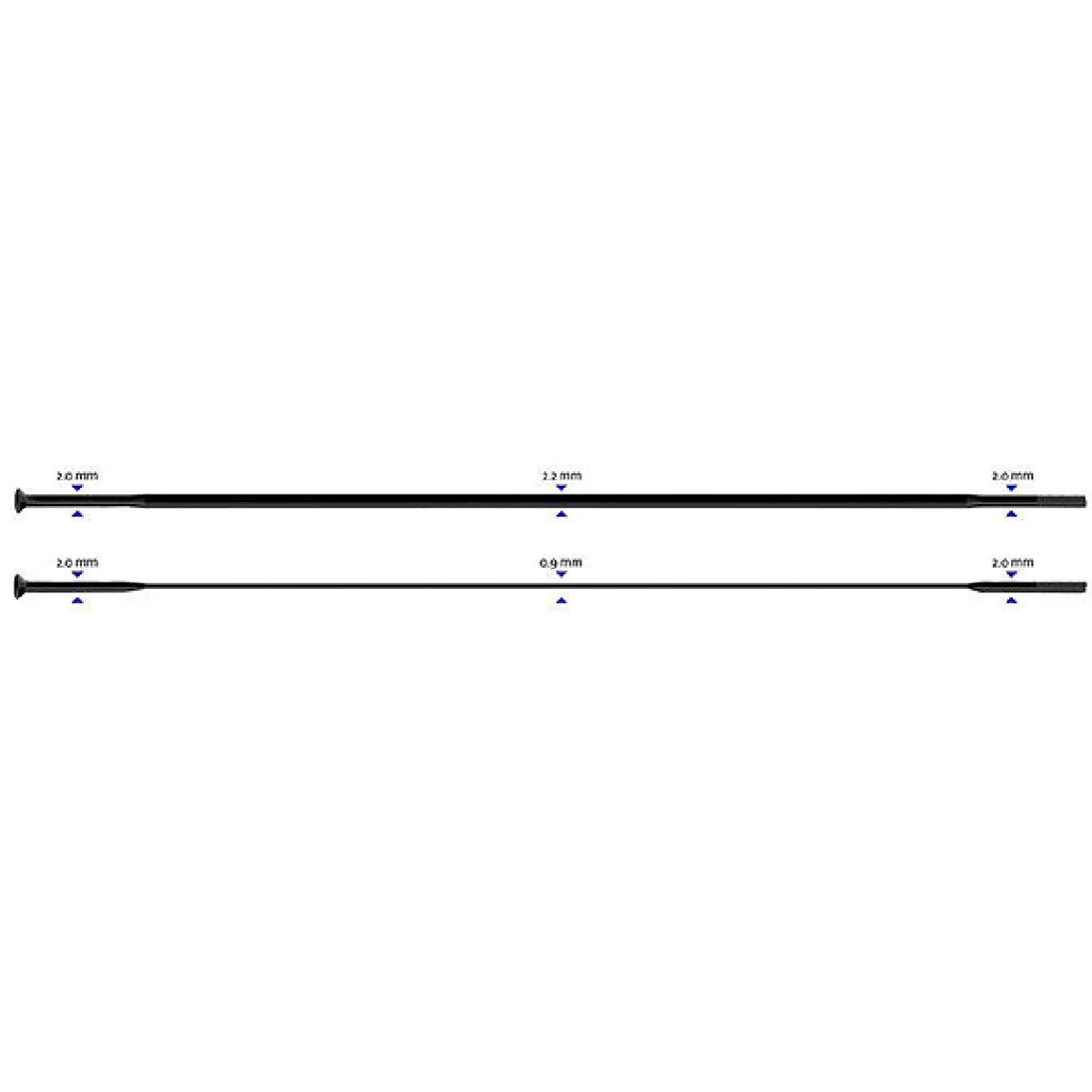 Sapim CX-Ray Straight 2-2.3-0.9-2.0 x 286 mm Stipinas | black