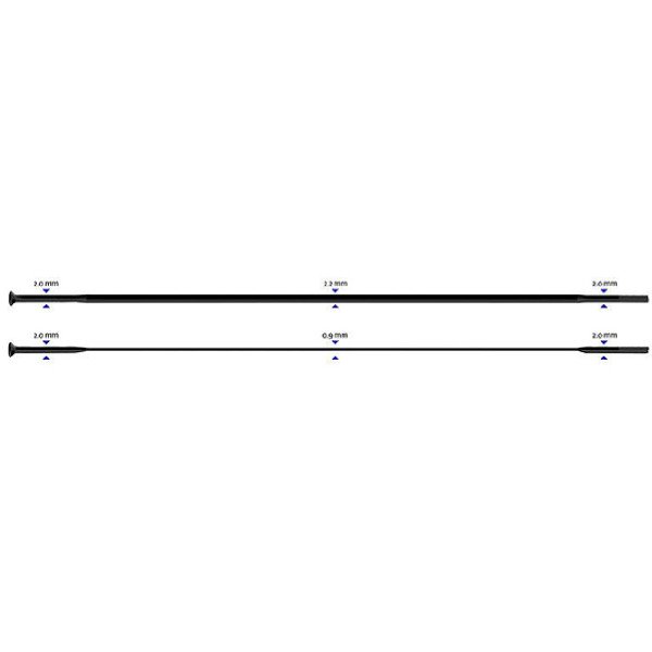 Sapim CX-Ray Straight 2-2.3-0.9-2.0 x 286 mm Stipinas | black