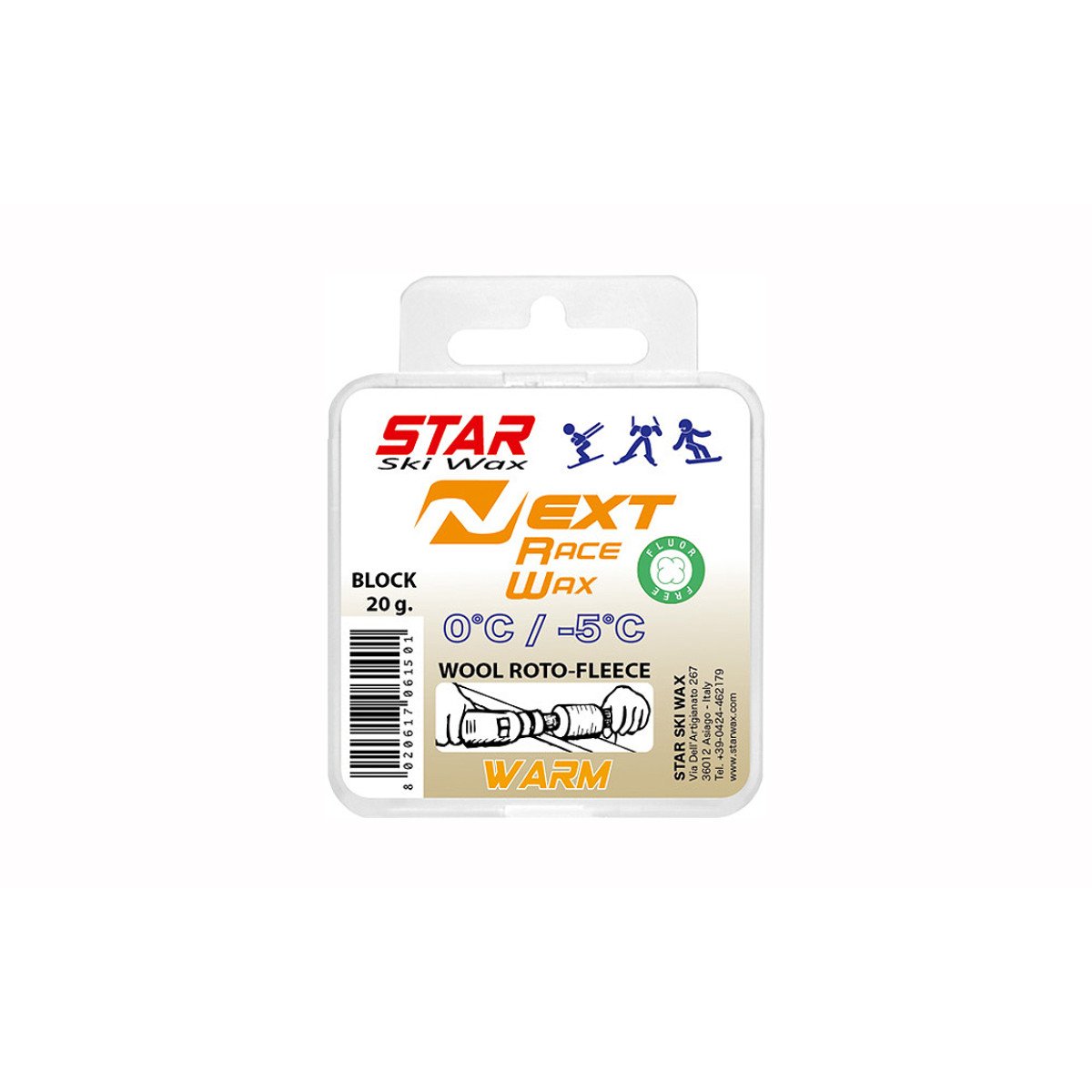 Vaškas slidėms Star Ski Wax Next Warm Block Vaškas slidėms Star Ski Wax Next Warm Block