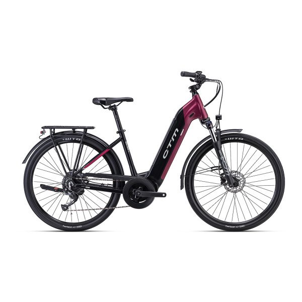 Elektrinis dviratis CTM Metric e-City 27.5" matt Black-Burgundy