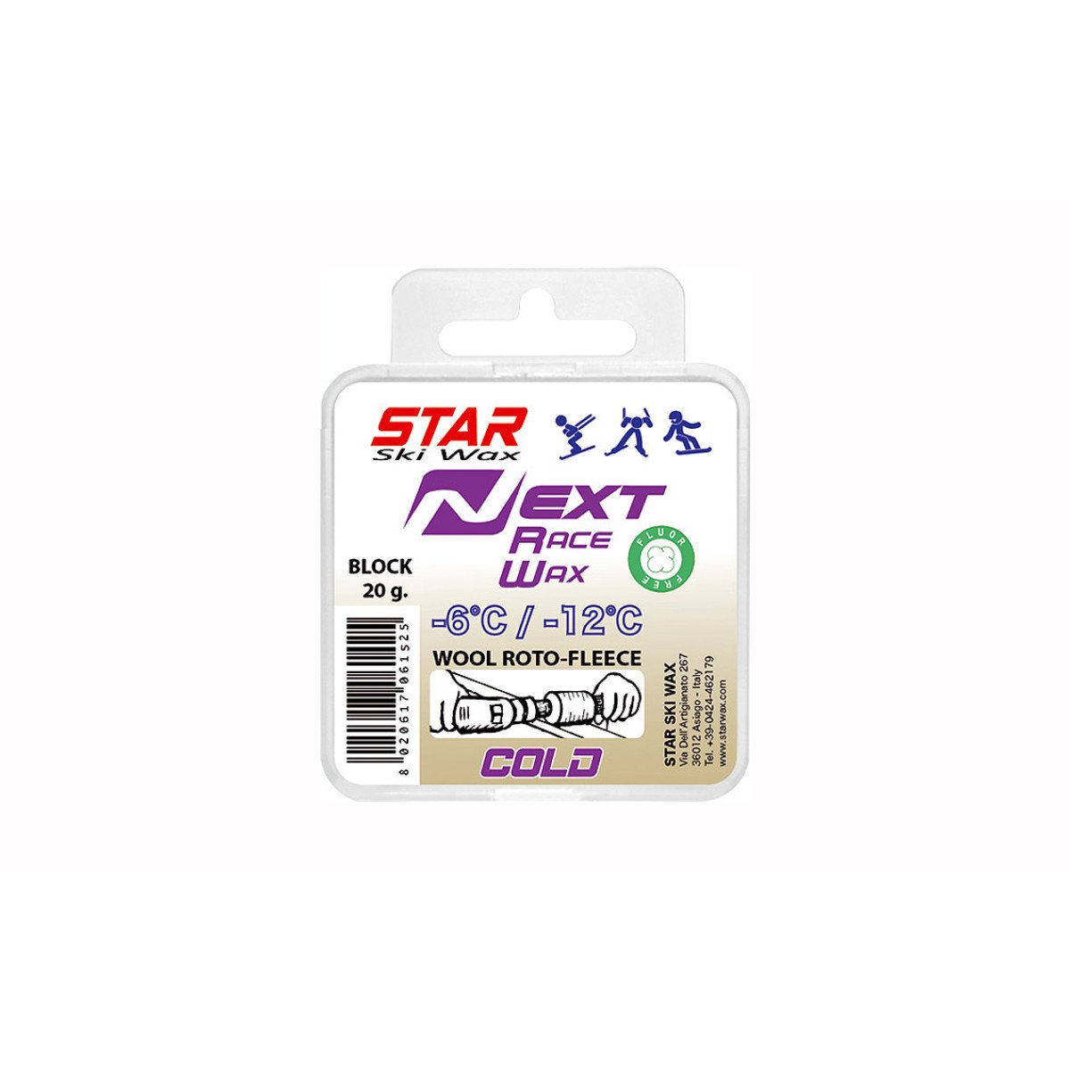 Vaškas slidėms Star Ski Wax Next Cold Block Vaškas slidėms Star Ski Wax Next Cold Block