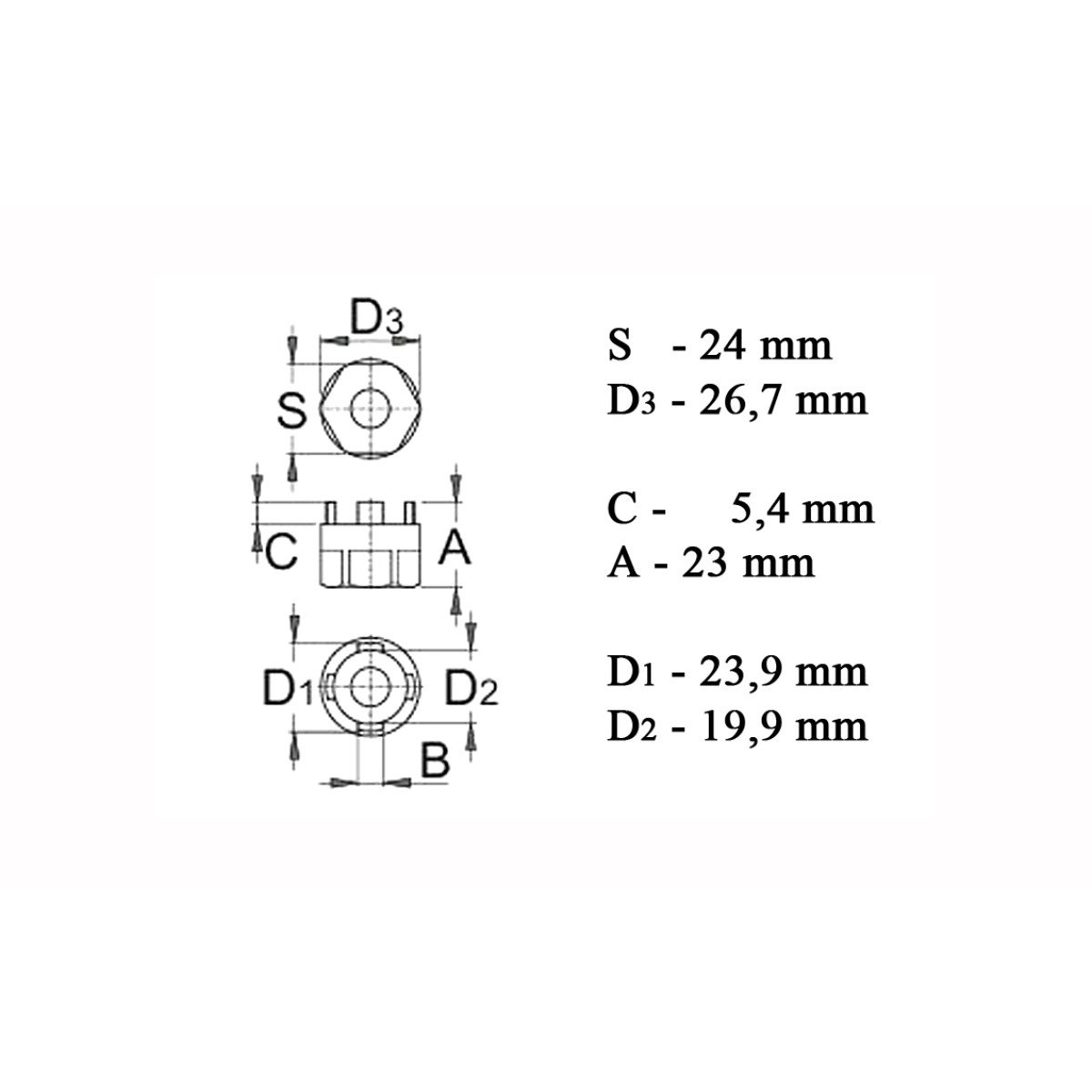 Įrankis Unior 1670.3/4 žvaigždutėms
