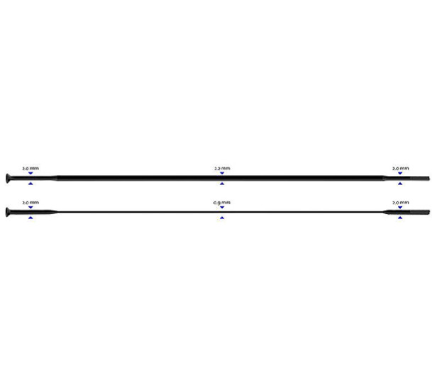 Stipinas 2-2.3-0.9-2.0 x 296mm Sapim CX-Ray Straight